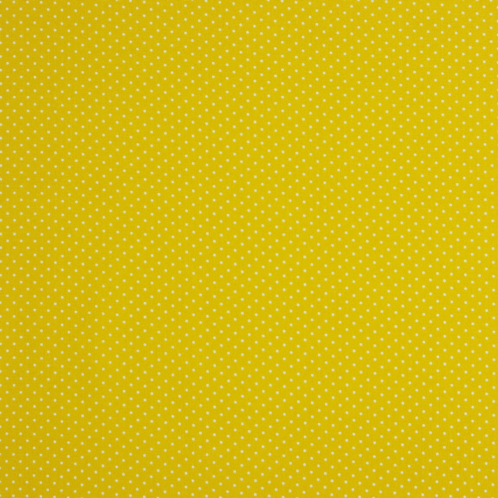 beschichtete Baumwolle, gelb mit Punkten. 10cm